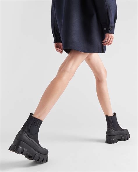 prada monolith nylon tall riding boots|monolith gabardine boots.